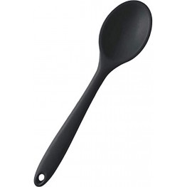 StarPack Basics Silicone Mixing Spoon High Heat Resistant to 480°F Hygienic One Piece Design Cooking Utensil for Mixing & Serving Gray Black
