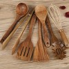 Wooden Kitchen Utensil Set Wood Utensils Cooking Set Organic Teak Wood Spoons for Cooking,Spatulas Non-Stick for Cookware Kitchen Gadgets 7