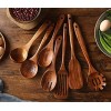 Wooden Kitchen Utensils set,NAYAHOSE Wooden Spoons for cooking Natural Teak Wood Kitchen Spatula Set for Cooking including Spoon Ladle Fork 7 Pack