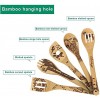 Wooden Spoons Wooden Spoons for Cooking with 3D Embossing and Engraved Patterns Great Kitchen Gifts for Mother's Day Halloween Thanksgiving Christmas（5 Pieces）