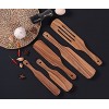 Wooden Spurtle Set As Seen on TV,5 Pcs Natural Acacia Wooden Spoons For Cooking,Cooking Utensils For Non Stick Cookware Baking Whisking Smashing Scooping Spreading Serving