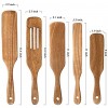 Wooden Spurtles Set 5 Piece Spurtle Kitchen Utensils Acacia Wood Spurtles Kitchen Tools Set,Wooden Spoons for Cooking Slotted Spurtle,Wooden Utensils for Non Stick Cookware 5