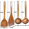 Wooden Utensils Set for Cooking Kitchen Tlever1 Solid Wood Kitchen Utensils Cooking Spatula and Spoons Set Slotted Spatula Angled Spatula Mixing Spoon Colander Spoon 13.38in