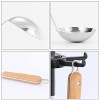 2 Pieces ladle Stainless Steel Soup Ladle for Cooking Ladle Spoon with Long wooden Handle Heat Resistant，Soup Ladle with Long wooden Handle，Heavy-Duty Metal Ladle