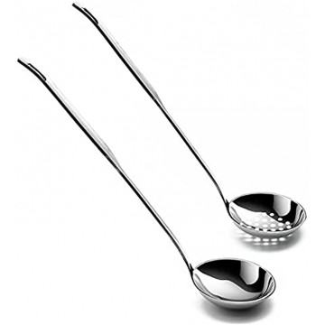 2Pc Creative 304 stainless steel Double-Use Colander Set Cooking Spoon Strainer Stainless Steel Hot Pot Soup Spoon Kitchen Restaurant steel slot spoon cookware set