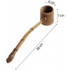 BESTonZON Bamboo Water Ladle Japanese Style Long Handle Hishaku Bailer Water Dipper for Home Garden Tea Ceremony