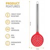 HoShip Silicone Skimmer Slotted Spoon Stainless Steel Handle Design Restaurant Kitchen Cooking Utensil