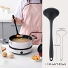 Jordan & Judy Silicone Soup Ladle Ladles for Cooking Good Grips Cooking Spoon Black Kitchen Tool Heat Resistant Cooking Gadgets Used For Soup Stew Or Stirring Liquid In A Pot