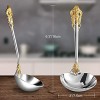 KEAWELL Luxury Gravy Ladle 18 10 Stainless Steel Gold Accent Small Gravy Spoon for Home. Solid and Sturdy Dishwasher Safe