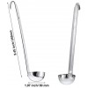 meekoo 3 Pieces Stainless Steel Ladle Soup Handle Ladle with Pouring Rim for Kitchen Cooking Soup Sauce 1 oz