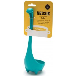 OTOTO Nessie Ladle Spoon -Turquoise Cooking Ladle for Serving Soup Stew Gravy & Chili High Heat Resistant Loch Ness Stand Up Soup Ladle