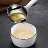 Rainbowbaby Skimmer Spoon Stainless Steel Kitchen Cooking Oil Filter Oil Separator Soup Ladle Long Handle Straining Ladle Scoop For Hot Pot Restaurant Home Soup Colander Silver