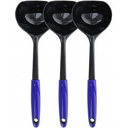 Ram Pro Kitchen Ladle Cooking Utensil Soup Ladle Made of Heat Resistant Nylon with Ergonomic Handle Ideal for Serving Soups and Stews Blue Pack Of 3