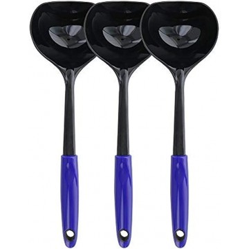 Ram Pro Kitchen Ladle Cooking Utensil Soup Ladle Made of Heat Resistant Nylon with Ergonomic Handle Ideal for Serving Soups and Stews Blue Pack Of 3