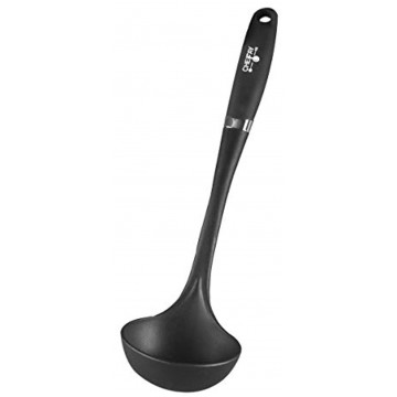 Soup Ladle Comfortable Cooking and Easy Cleaning Nylon Non Slip Grip Kitchen Ladle Pro-Grade Spoon Great For Non Stick Cooking Black