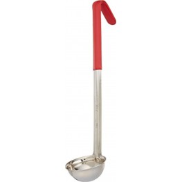 Winco Red Stainless Steel Ladle Handle 2-Ounce Medium