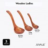 Wooden Spoon Ladles Set of 3 for Serving Kitchen Cooking Utensils 3 Sizes