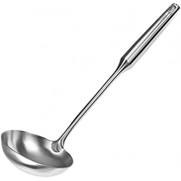 YBM Home Soup Ladle Stainless Steel Gravy Soup Spoon with Ergonomic Round Handle Cooking Spoon for Kitchen 14 inches 2410 Pack of 1
