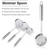 AIEVE Skimmer Spoon 3 Pack Stainless Steel Skimmer Spoon Japanese Hot Pot Fat Skimmer Spoon Fine Mesh Strainer Grease Strainer Skimmer Spoons for Cooking Frying Skimming Grease Foam and Gravy