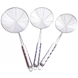 CDOFFICE 3 Pcs Wire Skimmer Strainer Stainless Steel Wire Skimmer Spoon for Cooking and Frying