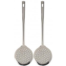 Cooking Slotted Skimmer Pack of 2 Stainless Steel Spoon with Handle for Kitchen