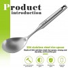 Cooking Spoon Stainless Steel Large Serving Spoon Kitchen Rice Spoon with Hollow Long Handle-Comfortable Anti-scalding Non-slip