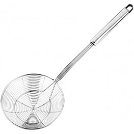 MUNLAIT 5.4-inch Stainless Steel Spider Strainer firmly Thicker can withstand high temperature Noodle pasta basket colander