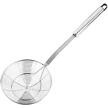 MUNLAIT 5.4-inch Stainless Steel Spider Strainer firmly Thicker can withstand high temperature Noodle pasta basket colander
