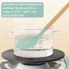 Silicone Slotted Spoon spider strainer，Wood Handle Heat Resistant strainer skimmer silicone Non-Stick spoon for cooking，kitchen frying food