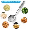 Skimmer Slotted Spoon,Stainless Steel Large Slotted Spoon With Hanging Hole & Comfortable Grip Handle Durable Food Grade Strainer Spoon For Cooking Draining & Frying 14.5 inch