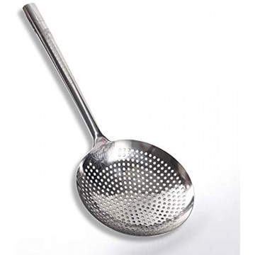 Super Leader Skimming spoon,304 stainless steel colander，Round Stainless Steel Skimmer for Kitchen Deep Fryer Pasta Spaghetti Noodle 22cm