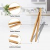 10 Pack Toast Tongs Bamboo Tongs for Cooking Toast Bread Pickles Tea Lemon Slices-7 Inch