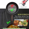 2 Pieces 11.8 Inch Silicone Toaster Tongs Trivet Kitchen Tongs Non-Stick Silicone Food Tongs Cooking Tongs Heat Resistant BBQ Grilling Tongs for Tortillas Salad Frying and Cooking Black