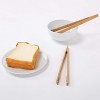 2 Pieces Bamboo Toast Tongs 10.2 Inches Long Wood Toaster Tongs with Anti-slip Design Tongs for Cooking with Cooking Oil Coating Eco-friendly