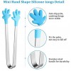 20 Pieces 5 Inch Hand Shape Silicone Tongs Small Tiny Kitchen Tongs Stainless Steel Food Tongs Mini Silicone Serving Tongs for Food Sugar Ice Salad Buffet 5 Colors