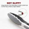 3 Pack Grey Kitchen Tongs Premium Silicone BPA Free Non-Stick Stainless Steel BBQ Cooking Grilling Locking Food Tongs 9-Inch 10-Inch & 12-Inch