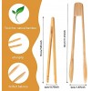 4 Pieces Reusable Wood Tongs Wooden Toaster Tongs Reusable Toast Bread Tongs Natural Wood Bread Tongs Wooden Kitchen Tongs Utensils for Cheese Fruits Salad Bread 7 Inch or 11.8 Inch