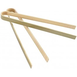 BambooMN 6.3" Mini Bamboo Disposable Tongs Toast Tongs 100pcs