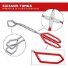 BIGSUNNY Stainless Steel Scissor Tongs Heavy Duty Cooking Tongs with Soft Handles 2 red 11 + 11