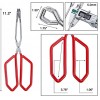 BIGSUNNY Stainless Steel Scissor Tongs Heavy Duty Cooking Tongs with Soft Handles 2 red 11 + 11
