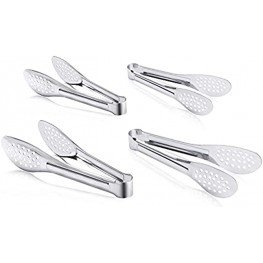 Dmoera 4 Pack Buffet Tongs,Stainless Steel Serving Tongs Serving Utensils 7inch,9inch