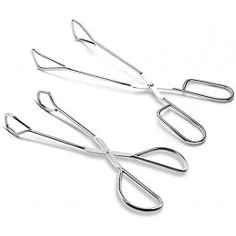 Food Tongs Kitchen Tongs 9 Inch and 12 Inch Stainless Steel Cooking Tongs for Serving Catering Salad Grill Scissors Tongs for Barbecue Bread Buffet Pliers Set of 2