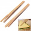 GKanMore 2 Pack 7 Inch Bamboo Kitchen Tongs for Toast Tea Bread Pickle Cooking