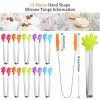 Hand Shape Silicone Tongs Mini Small Tiny Kitchen Tongs for Food Sugar Ice Salad Buffet 12 Pieces