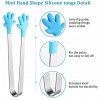 Hand Shape Silicone Tongs Mini Small Tiny Kitchen Tongs for Food Sugar Ice Salad Buffet 12 Pieces