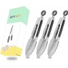 HINMAY Small Stainless Steel Serving Tongs 7-Inch Mini Food Tongs Set of 3