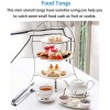 Huture 6 PCS Stainless Steel Mini Sugar Flatware Pastry Ice Tongs Pom Cube Pliers Candy Appetizers Serving Clip 11cm Dishwasher Safe Kitchen Tongs for Wedding Party BBQ Tea Coffee Bar Grill Silver