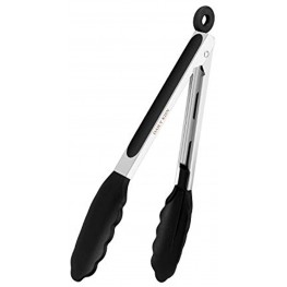 Kitchen Tongs 9 Inch Cooking Tongs Non Stick Grilling Tongs for BBQ Buffet Cooking and Serving Food Black