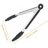 KUFUNG Silicone Kitchen Tongs Serving Tongs for cooking High Heat Resistant to 480°F Stainless Steel Metal Food Tongs with Non-Stick Silicone Tips 9 inch Black