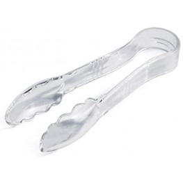 New Star Foodservice 35704 Utility Tong High Heat Plastic Scalloped 6 inch Set of 12 Clear